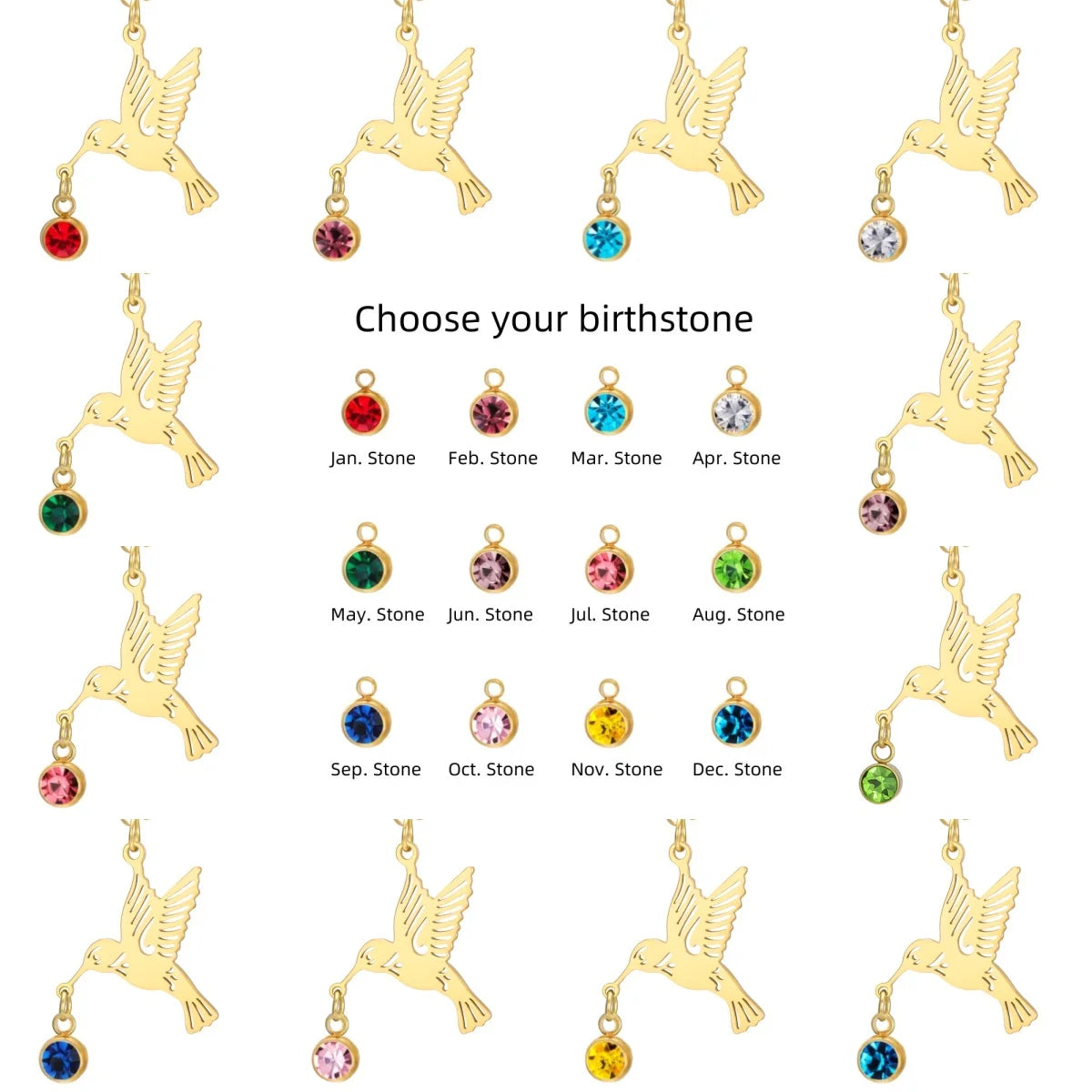 The Hummingbird Birthstone Necklace