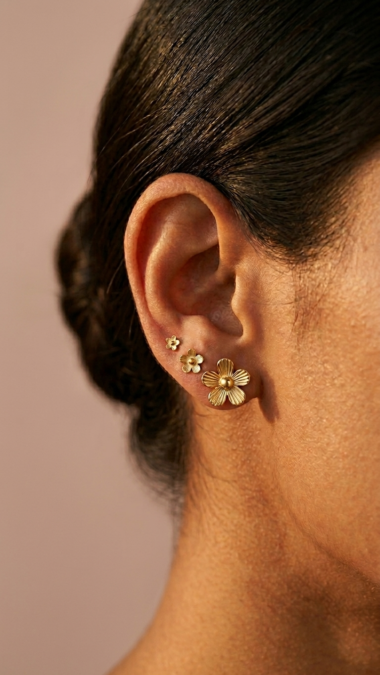 Floral Stud Earrings Set