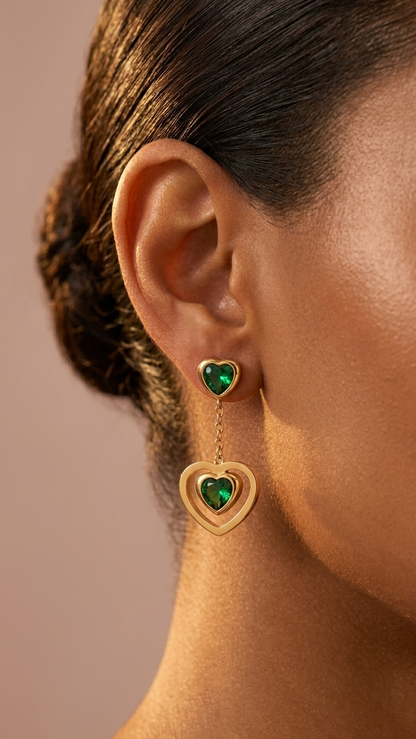 The Crystal Heart Studs
